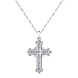 2023 Hot selling S925 silver in Europe and America, Personalised retro cross with diamond pendant, collarbone necklace for women