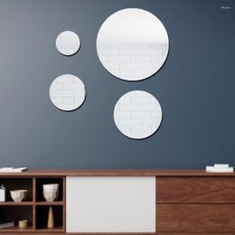 Wall Stickers Round Mirror Sticker Self-adhesive Bathroom Decorative 3D Acrylic Mural Decals Modern Bedroom Living Room Art Home Decor