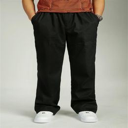Autumn Winter Fat Casual Pants Cotton Man Full Long Trousers Big Size Loose Male Overalls Bib Overall Men Trousers 829# XL 3XL 4XL269G