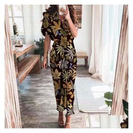 Basic Casual Dresses Summer Fashion Women Dress Party Elegant Robe Femme Sexy Ladies Long Vestidos Roupas Femininas Maxi Woman Clo Dhpxi 502