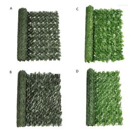 Decorative Flowers Artificial Privacy Fence Screen 19.6x118in Ivy Joint Prevent Leaves Falling Off Faux Hedge