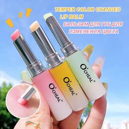 Lip Balm OCHEAL 3 Pcs Moisture Long Lasting Moisturizing Temperature Change Lipstick Anti Aging Repair Lips Mask Casual Type 230726