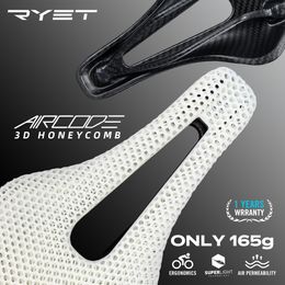 Bike Saddles RYET 3D Printed Bicycle Saddle For Mountain Road Bike Cycling Seat Hollow Carbon Fibre Ultralight Comfortable Breathable MTB 230727