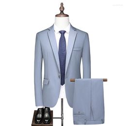 Men's Suits 2023 Men Autumn Wedding Party Jacket Trousers Set Male Blazers Coat Pants Fashion Slim Fit 2 Pieces Large Size 5XL 6XL