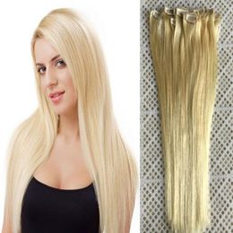 LUMMY Hair 14 -26 100% Brazilian Remy Human hair Clips in on Human Hair Extension 8pcs set Full Head 120g271F