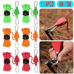 Outdoor Gadgets 4 5m Camping Rope Tent Adjustable Fastener Fixed Buckle Pulley Tensioner Ratchet Hangers Lights Awning Wind 230726