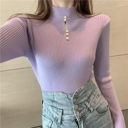 Women's Sweaters Black White Nail Bead Korean Style Fashion Pullovers For Ladies Autumn Winter 2023 Clothing Sweater Tops Blouse Female