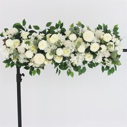 50 100CM DIY Wedding Flower Wall Arrangement Supplies Silk Peonies Rose Artificial Floral Row Decor Marriage Iron Arch Backdrop300S