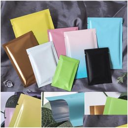 Packing Bags 100Pcs Lot Aluminum Foil Open Top Smell Proof Flat Pouches Jewelry Cosmetic Package Bag Colorf Plastic Retail Packaging D Dhg5J