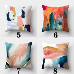 Cushion/Decorative Oil painting art style case 45cmX45cm Square Sofa Cover Colourful ink Cushion cover