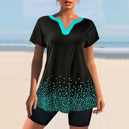 Jeans S6xl 3 Piece Tankini Swimsuits for Women Bathing Suit Tops with Swim Capris Athletic Swimwear Beachwear