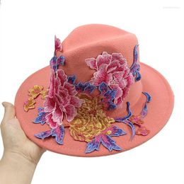 Berets Wedding Hat Fedora Embroidered Flower Women's Jazz Spring And Autumn Fashion Elegant