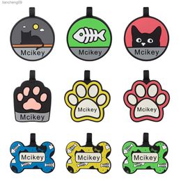 Personalized Pet Cat Dog ID Tag Collar Accessories Custom Engraved Necklace Chain Charm Supplies For Dog Tag Name Products L230620