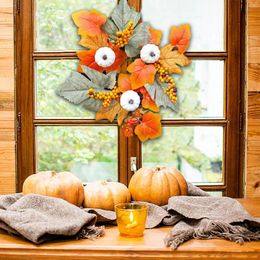 Decorative Flowers 2023 Holiday Autumn Flower Basket Simulation Thanksgiving Festival Wreath Beach Door Decorations