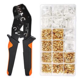 crimping pliers flat receptacle set Ferrule crimping tool with 500 pieces cable lugs set pliers wire crimp terminal crimping set