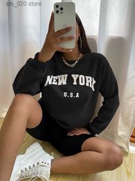 Women's Hoodies Sweatshirts New York USA Letter Prints Womens Sweatshirts Vintage Hip Hop Casual Long Sleeves Street Fashion Clothes All-match Woman Hoodies T230727