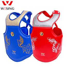 Waist Support Wesing Wushu Sanda Chest Guard Microfiber PU Leather Sanshou Protector For Competition 230726