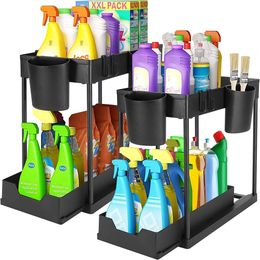 Food Storage Organisation Sets Kitchen Under Sink Organiser Bathroom Shelves 2 Tier Rack For Collection Baskets 230627