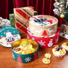Gift Wrap Hemoton 3pcs Christmas Empty Candy Boxes Packaging Xmas Themed Containers Tinplate Cookie Cases