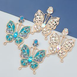 Crystal Rhinestone Butterfly Drop Earrings Designs For Women Crystal Luxury Zircon Earring