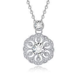 1 Ct D Color VVS1 Moissanite Pendant Necklaces for Women, 925 Sterling Silver 18K Gold Plated jewelry Necklace - wedding Birthday Gift with Certificate