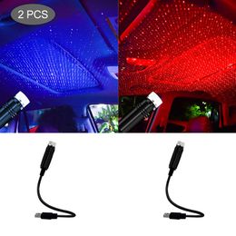 Car Roof Projection Light USB Portable Star Night Lights Adjustable LED Galaxy Atmosphere Lighting Interior Projector Lamp For Cei228E