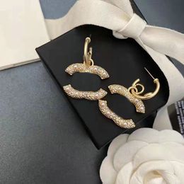 Luxury Earrings Designer Earring 18K Gold Plated Geometric Famous Women Crystal Rhinestone Pearl Earring Wedding Party Jewellery Gift