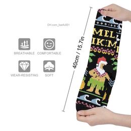 Men's Socks Mele Kalikimaka Christmas here comes the ugly sweater fun Santa socks gym rugby men's socks Z230727