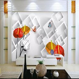 Wallpapers Decorative Wallpaper Hd Horseshoe Butterfly 3D TV Background Wall Painting