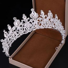 Rhinestone Crown and Tiaras Wedding Bride Tiara Queen Rhinestone Crystal Crown Bridal Hair Jewellery Head Adornment Headpieces311F