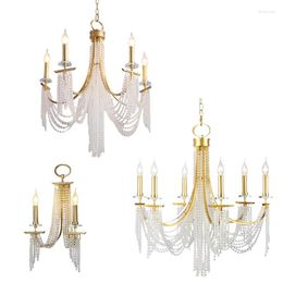 Pendant Lamps Art Classical Design Candle Crystal Hall Chandelier For Living Room Bedroom Dinning Home Decoration Lighting Lustre Fixture