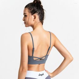 Active Shirts 2023 Sexy Sports Top Vest Beauty Back Bra -Proof Gathering High-Intensity Sport Yoga Underwear Fitness Women