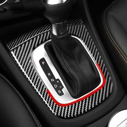 Car Interior Decoration Moulding Carbon Fibre Gear Shift Control Panel Car Stickers and Decals for Audi Q3 2013-2018 Accessories2106