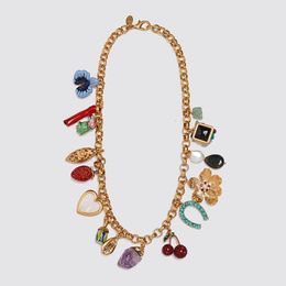 Charms 2023 ZA Statement Choker Necklace Women Fashion Gold Color Chains Link Vintage Jewelry Woman Maxi Long 230726
