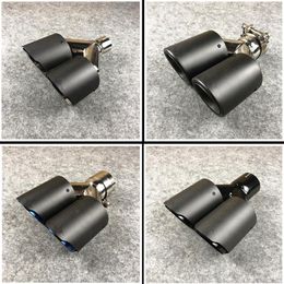 1 PCS Akrapovic Matte Dual Exhaust Tip Sticker Carbon Fiber Universal Exhausts Pipe Car Muffler Tips Nozzles Tail265k