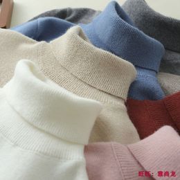 Family Matching Outfits Winter Childens Clothing Sweater Cashmere Turtleneck Warm Knitted for Girl Teens Boy Clothes Kids Pullover Top Knitwear 230726