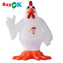 Sayok 4 meters/13.12 feet inflatable rooster with blower inflatable chicken model used for advertising campaign decoration