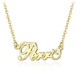 Pendant Necklaces YHLISO Stainless Steel Personalized Custom Name Text Pendant Necklace for Women Customize Nameplate Initial Chain Jewelry 230727