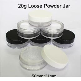 30pcs lot 20g Empty Loose Powder Jar With Sifter Puff 20ml Plastic Compact Makeup Case Tools Containers Pot Trave qylhAI273j