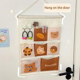 Storage Bags Creative Bag Multi-layer Fabric Hanging Door Pocket Cosmetic Organiser Dormitory Hanger