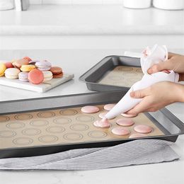 Non-Stick Silicone Macaron Mat for Cake, Bread, and Pastry Making - Reusable Puff Pan calphalon nonstick bakeware and Kitchen Accessory