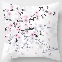 Cushion/Decorative Customizable Beautiful Cherry Tree Printing Series Gift Home Office Decoration Bedroom Sofa Car Cushion Cover