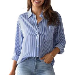 Women's shirt designer cottona burberry shirt Striped cardigan top loose casual long-sleeved shirt New fall 2023 Button-up shirt with striped classic long sleeves