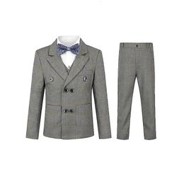 Suits Boys Suit For Party Wedding Kids Speech Host Jacket Vest Pants Bowtie 4PCS Ceremony Tuxedo Dress Children Pography 230726