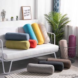 Cushion/Decorative Linen Home Office Cylinder Waist Backrest Cushion for Sofa Chair Couch Bench Bed Throw s Removable Christmas Gift R230727