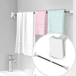 Shower Curtains Adjustable Clothing Rod Clothes Drying Hanging Closet Curtain Bathroom Towel 50 To 98cm Stainless Steel237t