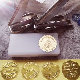 Sculptures New Arrival Design Your Own Emer Stamp / Diy Custom Company Emer Seal for Personalized / Wedding Seal Envelope Leather