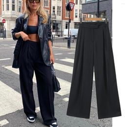 Women's Pants Maxdutti 2023 Fashion Loose Fit Wide Leg High Waist Trousers Spring/Summer Casual Satin Suit Women