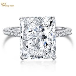 Wedding Rings Wong Rain 100 925 Sterling Silver Radiant Cut 1012MM 8CT VVS D Colour Created Flower Ring Jewellery Gift Drop 230726