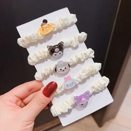 Jelly Clear Children Hair Accessories Kids Cute Kuromi Elastic Hair Bands Rubber Band New Rope Headwear Girls Headdress 2303